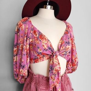 ZhenNymph Tie Front Crop Top